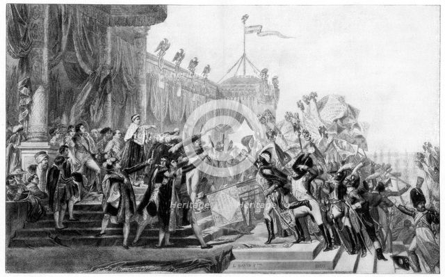 'The Distribution of the Eagle Standards, 5th December 1804', (1808-1810), 1900. Artist: Unknown