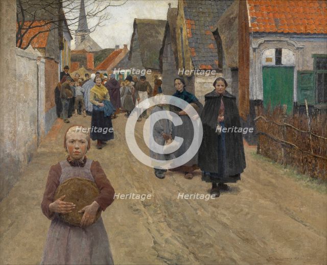 The Distribution of Bread in the Village, 1892. Creator: Frans van Leemputten.