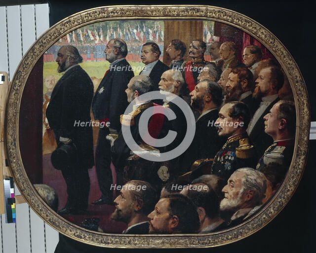 The distribution of flags, July 14, 1880. Creator: Unknown.