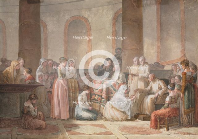 The Distribution of Rosaries, 1793. Creator: Jean-Baptiste Mallet (French, 1759-1835).