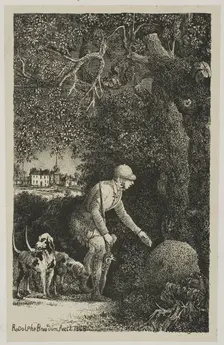 The Diplomat and the Anthill, Illustration for Fables and Tales by Hippolyte de Thierry-Fa..., 1868. Creator: Rodolphe Bresdin