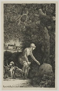 The Diplomat and the Anthill, Illustration for Fables and Tales by Hippolyte de Thierry-Fa..., 1868. Creator: Rodolphe Bresdin