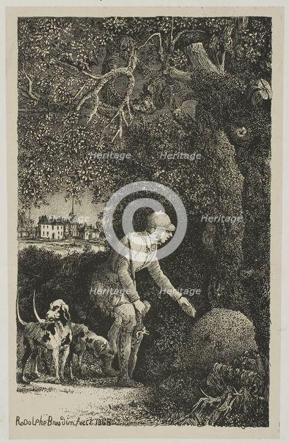 The Diplomat and the Anthill, Illustration for Fables and Tales by Hippolyte de Thierry-Fa..., 1868. Creator: Rodolphe Bresdin.