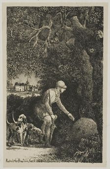 The Diplomat and the Anthill, Illustration for Fables and Tales by Hippolyte de Thierry-Fa..., 1868. Creator: Rodolphe Bresdin