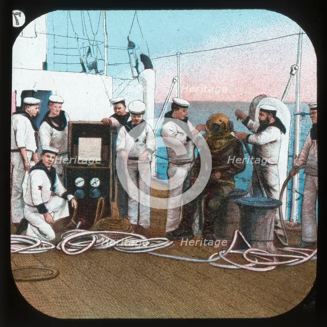 'The Diver -- H.M.S. Blake', c1900. Creator: Unknown.