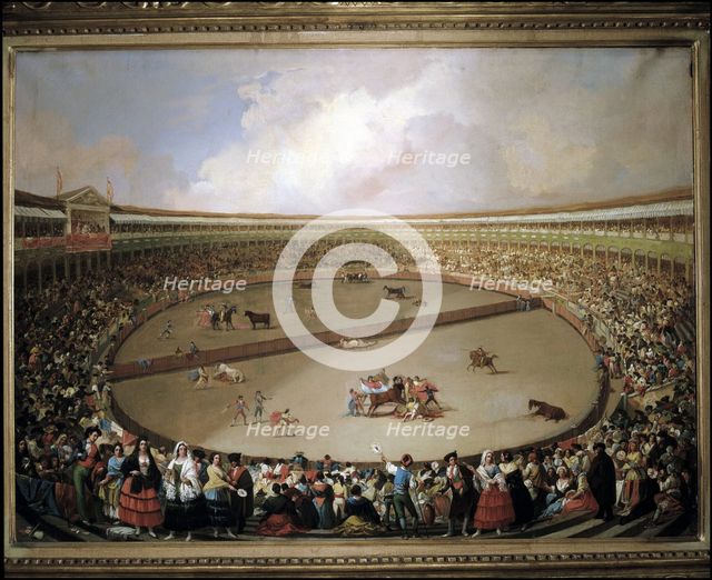 The divided bull ring', Eugenio Lucas Oil, 1853.