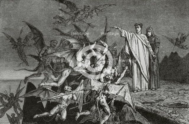 The Divine Comedy, (1307-1321): Inferno (Hell), 1888. Creator: Jean Edouard Dargent.