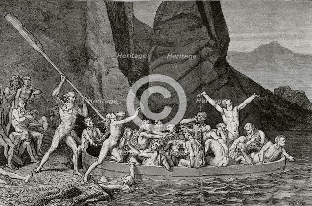 The Divine Comedy (1307-1321): Inferno (Hell), 1888.  Creators: Jean Edouard Dargent, E Thomas.