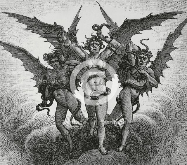 The Divine Comedy (1307-1321): Inferno (Hell), 1888.  Creators: Jean Edouard Dargent, Navellier & L Marie.