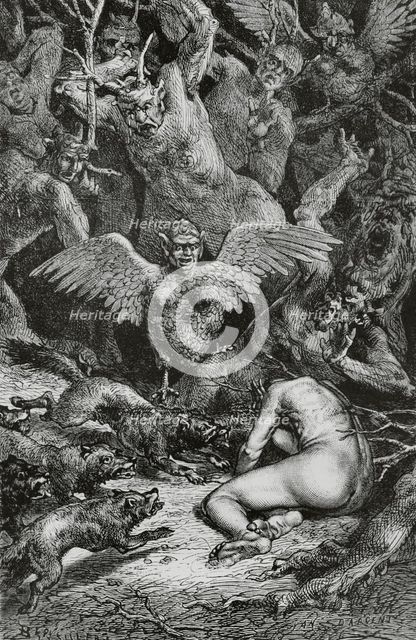 The Divine Comedy (1307-1321): Inferno (Hell), 1888.  Creators: Jean Edouard Dargent, Edouard Berveiller.