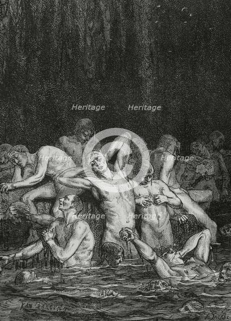 The Divine Comedy (1307-1321): Inferno (Hell), 1888.  Creators: Jean Edouard Dargent, E Thomas.