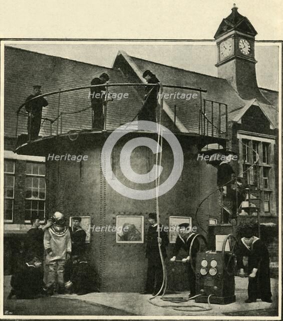 'The Diving Tank At Portsmouth Where Divers Are Trained', 1901. Creator: Unknown.
