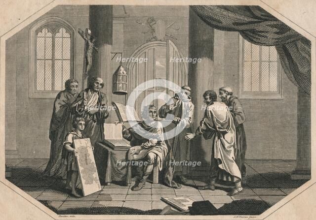 The division of England into Counties, Hundreds & Tythings by Alfred the Great, 1808. Artist: Ambrose William Warren