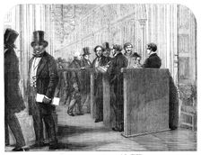 The Division Lobby, House of Commons: Taking the Votes, 1857. Creator: Unknown
