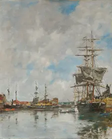 The Dock of Deauville, 1891. Creator: Eugène Boudin (French, 1824-1898)