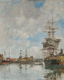 The Dock of Deauville, 1891. Creator: Eugène Boudin (French, 1824-1898)