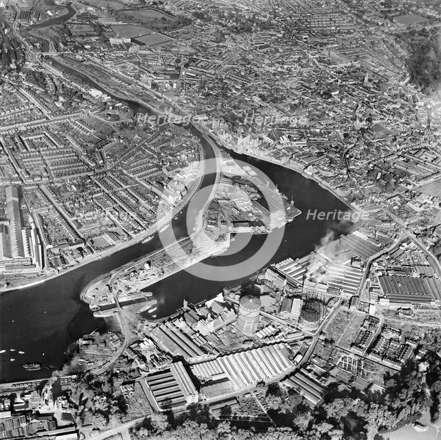The Dock, New Cut and the town, Ipswich, Suffolk, 1950. Artist: Aerofilms.