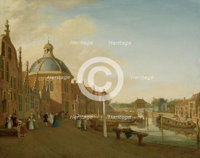 The Docking Basin in the Barge Canal in Leidschendam, 1756. Creator: Paulus Constantijn la Fargue.