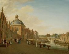 The Docking Basin in the Barge Canal in Leidschendam, 1756. Creator: Paulus Constantijn la Fargue