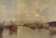 The Docks La Villette in Paris, 1885. Creator: Pierre Vauthier