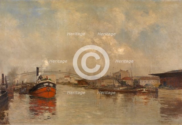 The Docks La Villette in Paris, 1885. Creator: Pierre Vauthier.