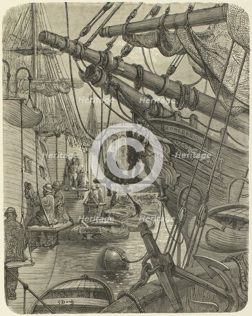 The Docks - the Concordia, 1872.  Creator: Paul Jonnard.