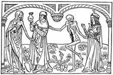 The Doctor and the Lover with their dead Selves, 1485 (1964). Artist: Anon