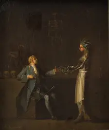 The Doctor´s Wife Reveals her Husband´s Intention of Anatomising Niels Klim, 1785-1787. Creator: Nicolai Abraham Abildgaard