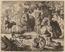 The Document is Opened, Revealing the Murdered Rabbit's Head, probably c. 1645/1656. Creator: Allart van Everdingen