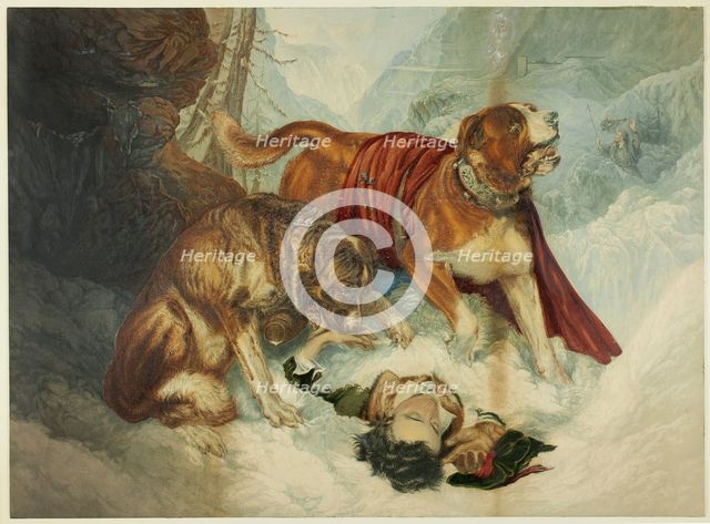 The Dogs of St. Bernard, n.d. Creator: George Baxter.