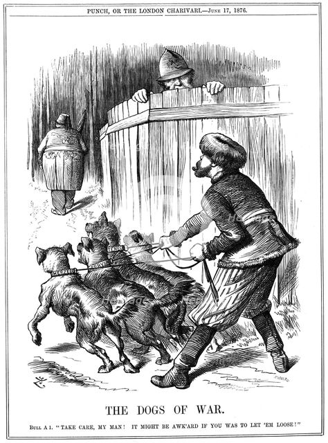 'The Dogs of War', 1876. Creator: Joseph Swain.
