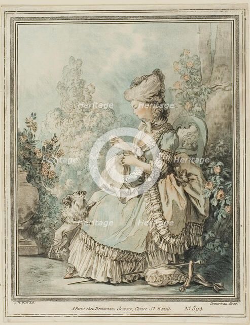 The Dog's Repast, 1778/79. Creator: Gilles-Antoine Demarteau.