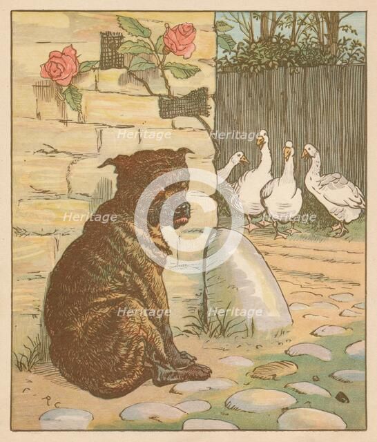 'The dog that worried the cat...', c1878. Creator: Randolph Caldecott.