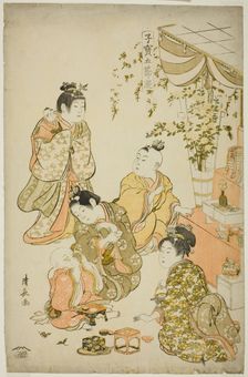 The Doll Festival, from the series "Precious Children's Games of the Five Festivals...", c. 1801. Creator: Torii Kiyonaga