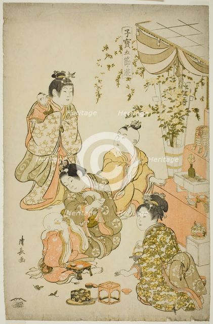 The Doll Festival, from the series "Precious Children's Games of the Five Festivals...", c. 1801. Creator: Torii Kiyonaga.