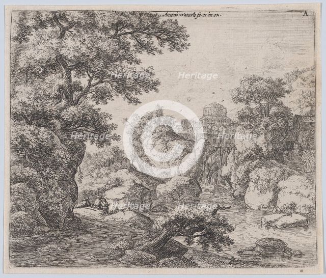 The Dome and the Waterfall, 17th century. Creator: Anthonie Waterloo.