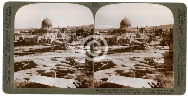 The 'Dome of the Rock', where the Temple Alter stood, Mount Moriah, Jerusalem, Palestine, 1900.Artist: Underwood & Underwood