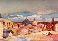 The Domes of the Holy Sepulchre from a House-Top on Mount Zion 1902. Creator: John Fulleylove