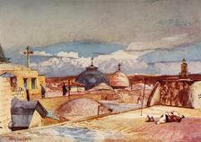 The Domes of the Holy Sepulchre from a House-Top on Mount Zion 1902. Creator: John Fulleylove
