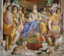 The Donation of Charlemagne, c. 1565. Creator: Zuccari, Taddeo (1529-1566)