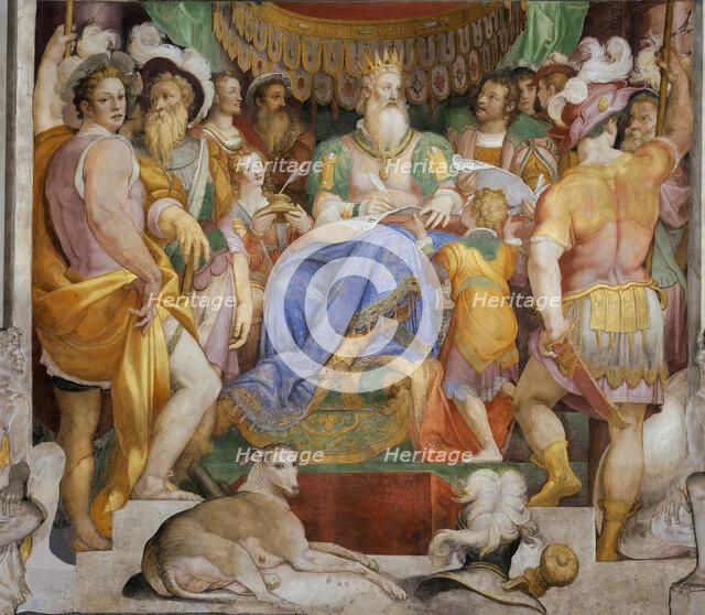 The Donation of Charlemagne, c. 1565. Creator: Zuccari, Taddeo (1529-1566).