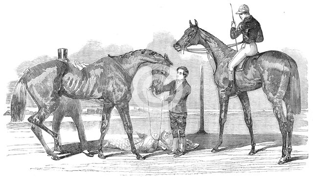 The Doncaster Winners: St. Leger - "Knight of St. George"; Doncaster Cup - "Virago", 1854. Creator: Unknown.