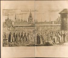 The donkey walk in the Moscow Kremlin (Illustration from Travels to the Great Duke of Muscovy and t Artist: Rothgiesser, Christian Lorenzen (?-1659)