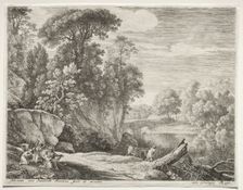 The Donkey Led to the River, c. 1652-1654. Creator: Herman van Swanevelt (Dutch, c. 1600-1655)