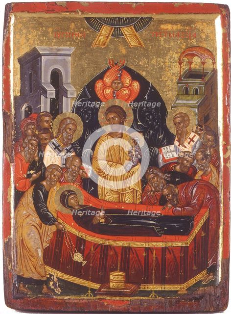 The Dormition of the Virgin. Artist: Byzantine icon 