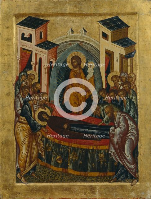 The Dormition of the Virgin. Artist: Russian icon  