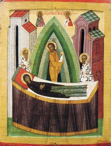 The Dormition of the Virgin, early 15th century. Creator: Russian icon