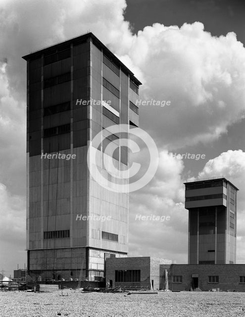 The downcast koepe tower at Cotgrave Colliery, Nottinghamshire, 1963.  Creator: Michael Walters.