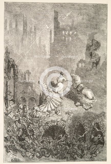 The Downfall of King Pellam's Castle, from Stories of the Days of King Arthur by Charles Henry Hanso