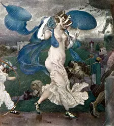 The Downpour set design for a ballet, 1906. Artist: Leon Bakst